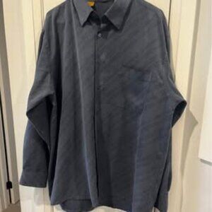 Vintage OSBORN Men’s Button-Up Shirt 100% Polyester Silk Blend Size L 16-16.5